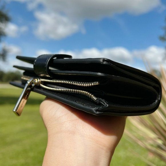 Kate Spade Floral Bifold Wallet Black Multi - Picture 3 of 7